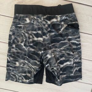 Lululemon Athletica Pixelated Black and Gray Shorts
